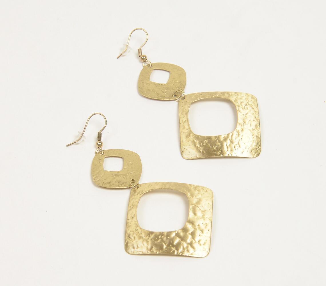 Gold-Toned Brass Geometric Dangle Earrings - GAAIA