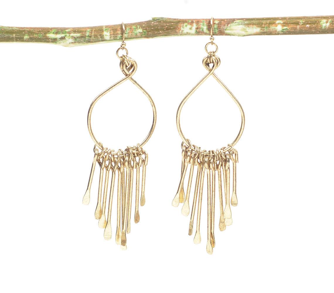 Gold-Toned Iron Shoulder Duster Earrings - GAAIA