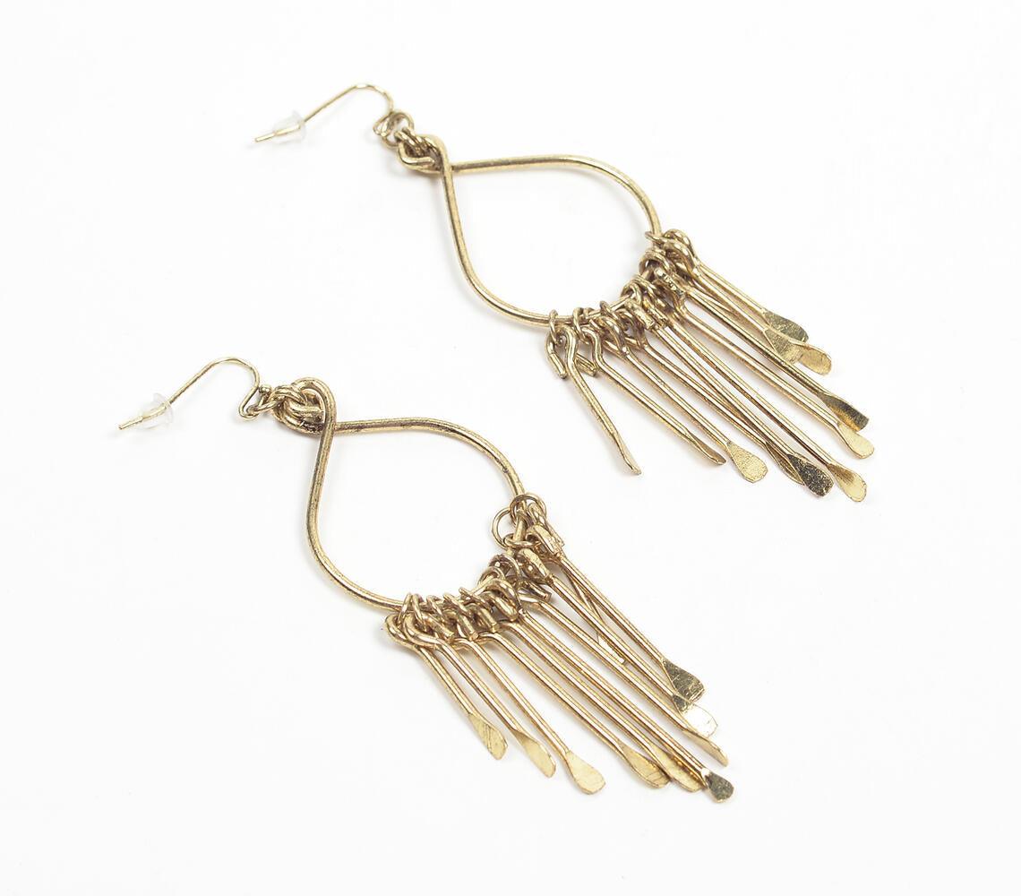 Gold-Toned Iron Shoulder Duster Earrings - GAAIA