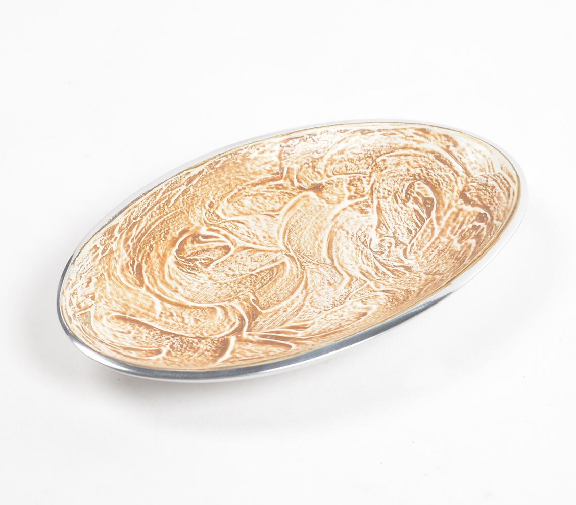 Gold-toned Textured Oval Egg Plate - GAAIA