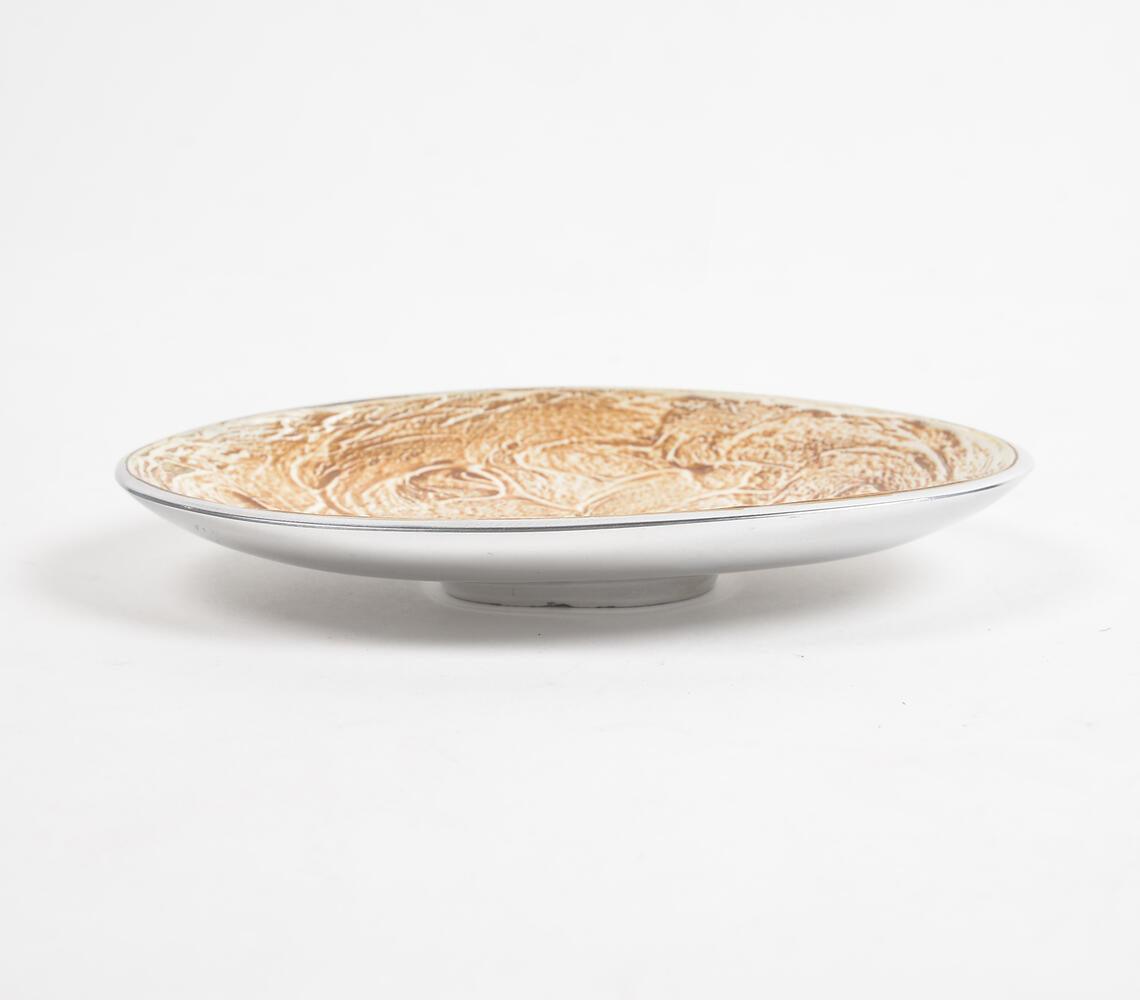 Gold-toned Textured Oval Egg Plate - GAAIA