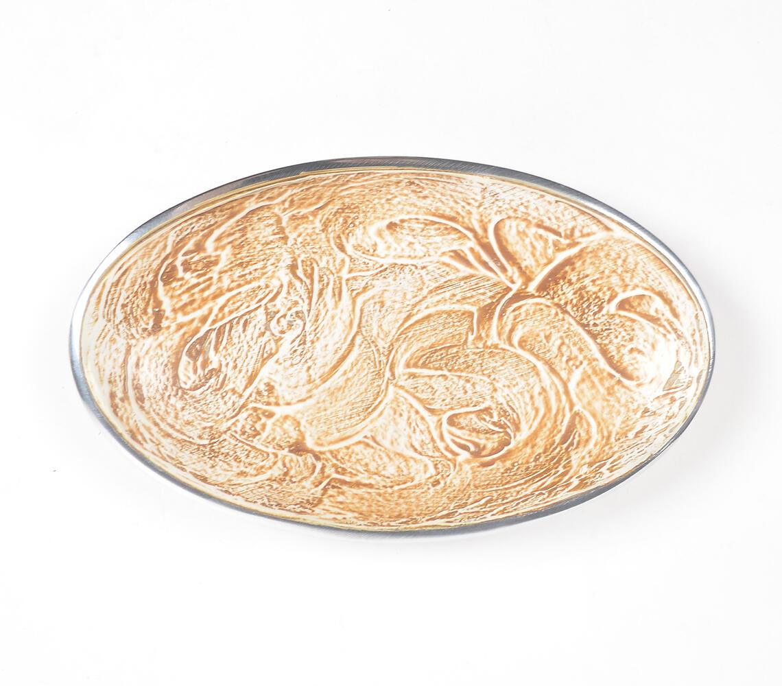 Gold-toned Textured Oval Egg Plate - GAAIA