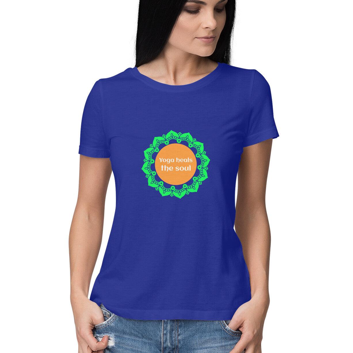 Half Sleeve Round Neck Chakra Yoga T-Shirt - GAAIA