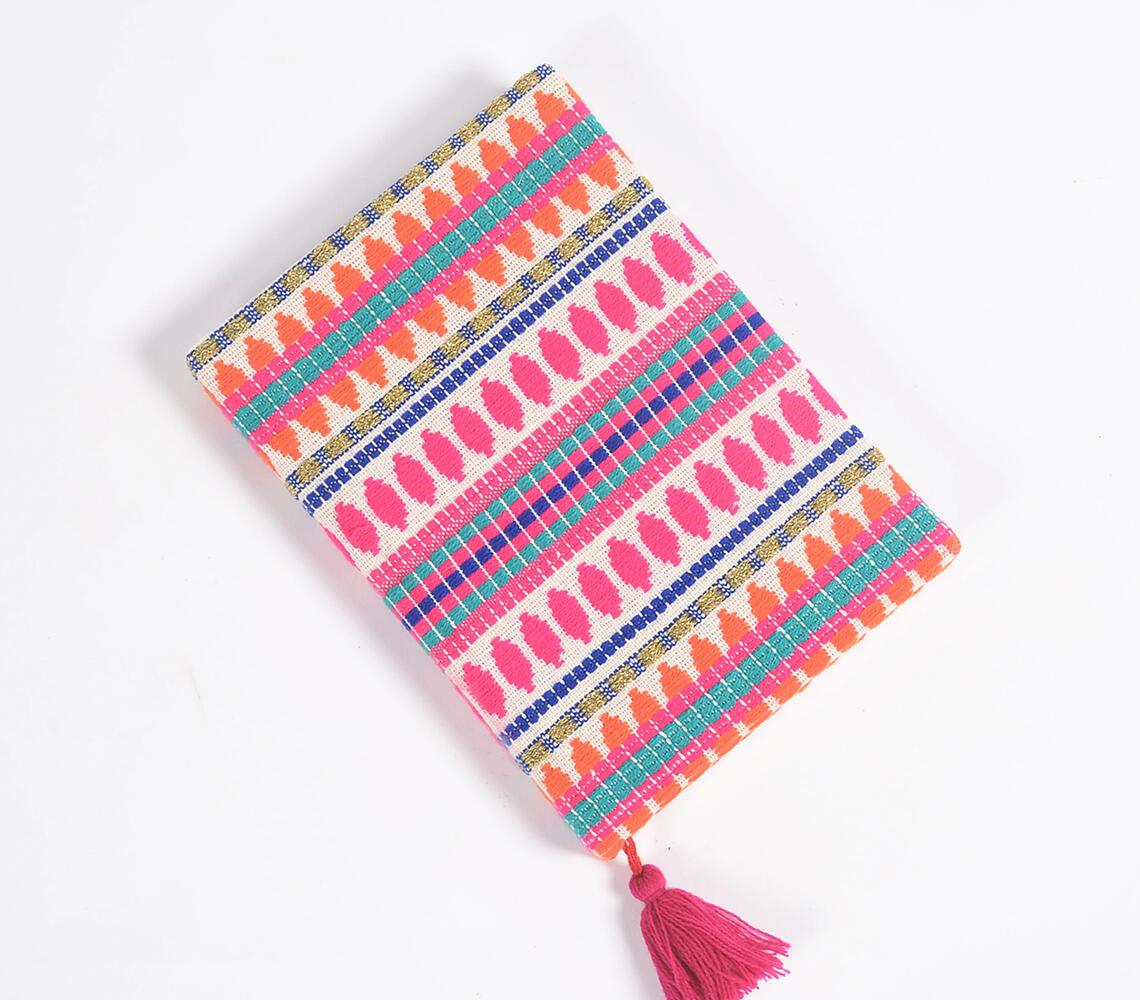 Hand Bound Fabric Diary with Tassel Bookmark - GAAIA