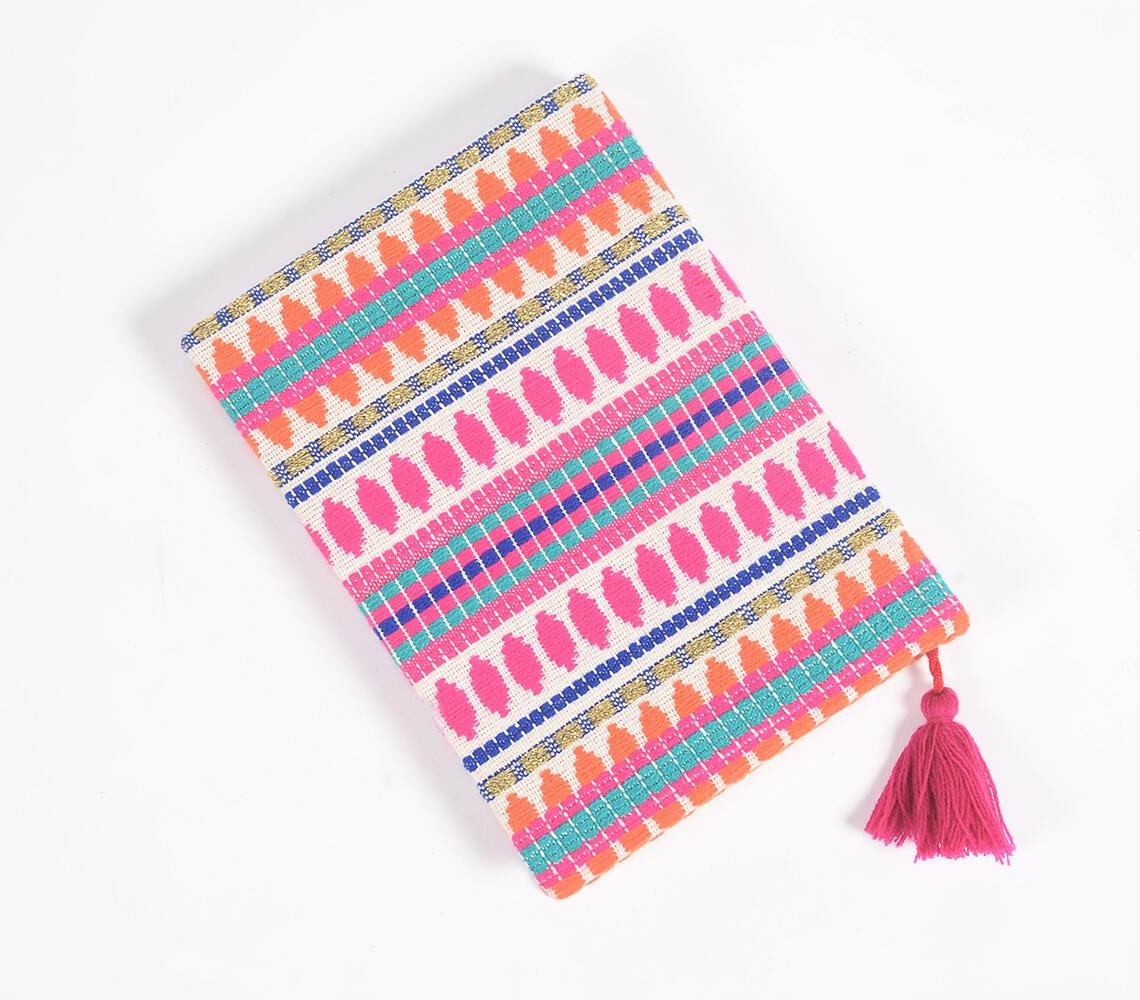 Hand Bound Fabric Diary with Tassel Bookmark - GAAIA