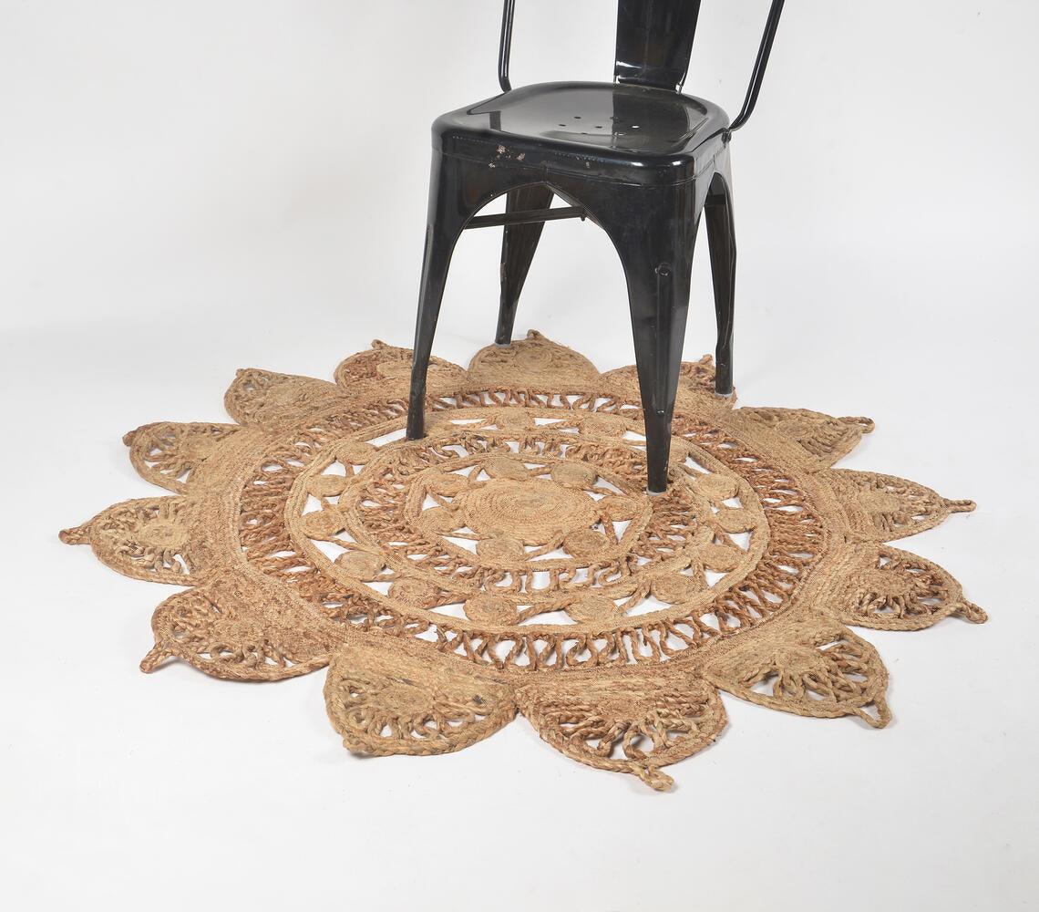 Hand Braided Floral Jute Rug - GAAIA