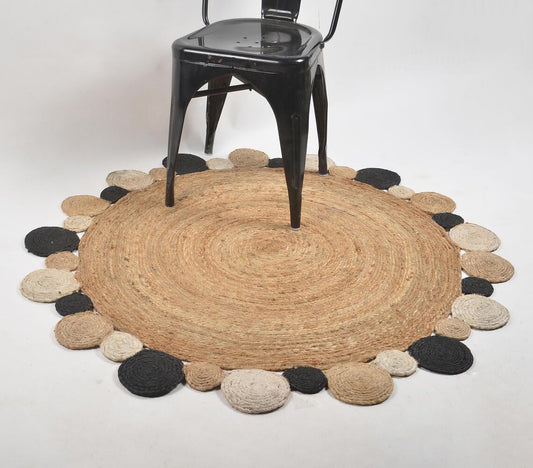 Hand Braided Spiral Disc Jute Rug - GAAIA