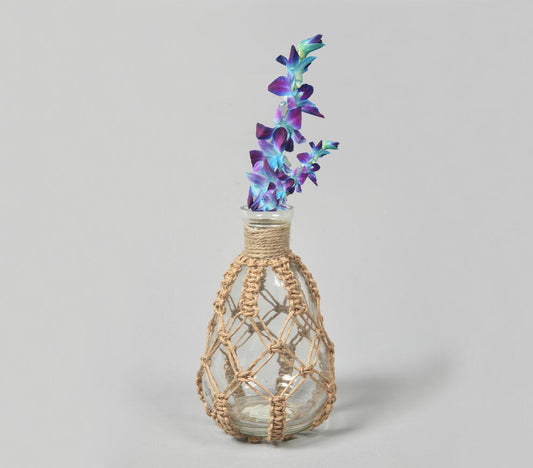 Hand Knotted Jute & Glass Vase - GAAIA