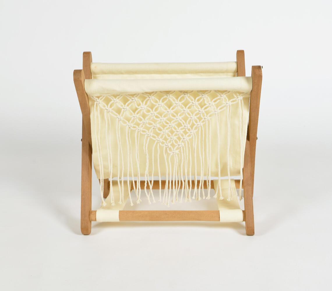 Hand Knotted Macrame Fold-able Magazine Stand - GAAIA