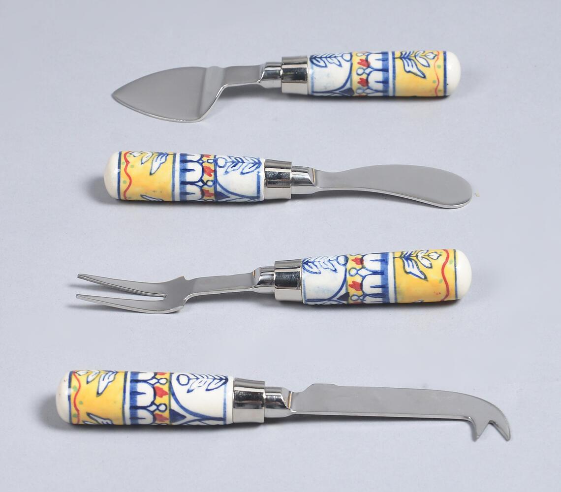 Hand Painted Ceramic & Stainless Steel Botanical Flatware Set - GAAIA