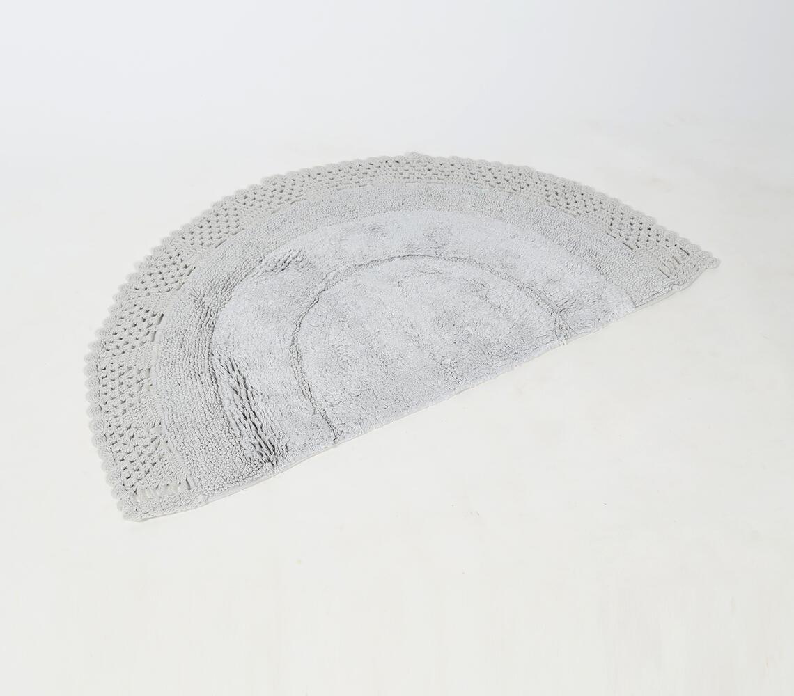 Hand tufted cotton grey bath mat - GAAIA