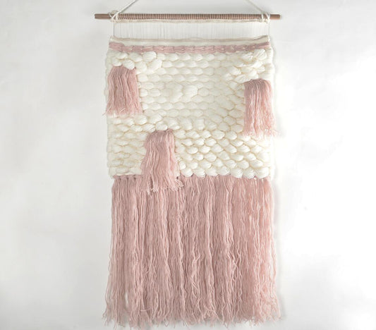 Hand Tufted Pastel Fringed Wall Hanging - GAAIA