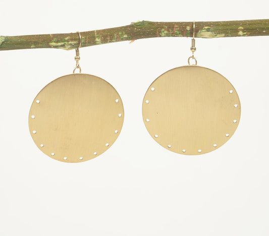 Handmade Brass Coin Dangle Earrings - GAAIA