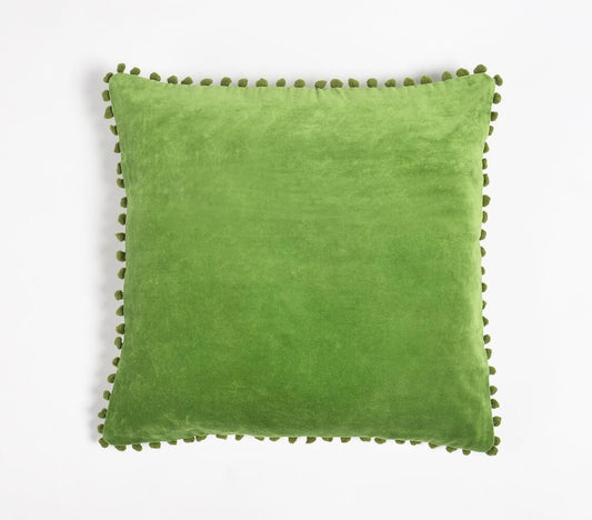 Handmade Cotton Acrylic Pom-pom Lined Cushion Cover - GAAIA