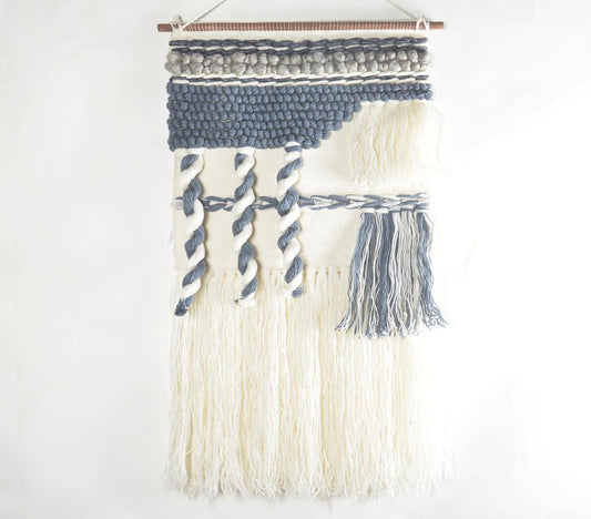 Handwoven & Tufted Abstract Fringed Wall Hanging - GAAIA