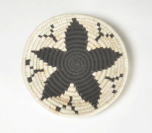 Handwoven Monochrome Floral Wall Plate - GAAIA
