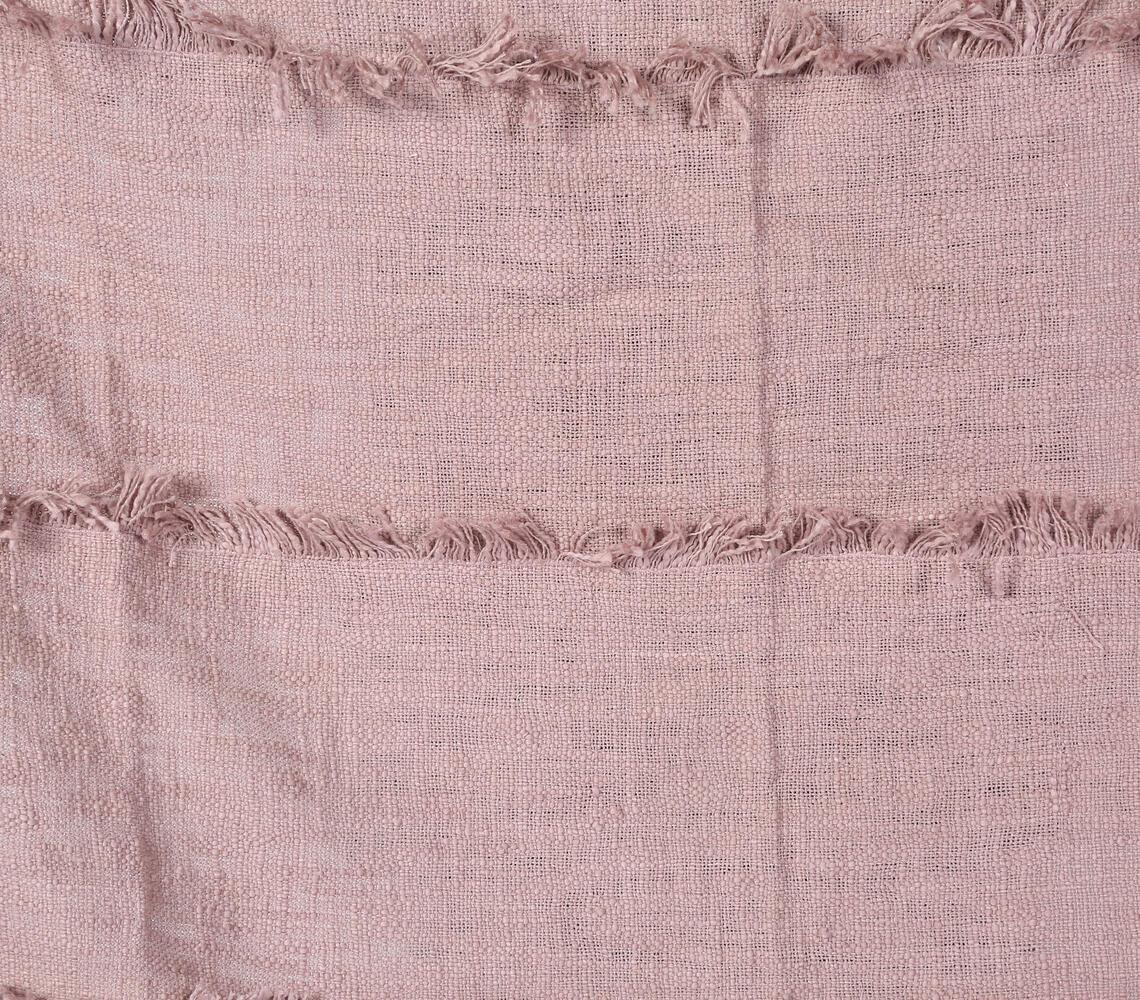 Handwoven Pastel Pink Tasseled Throw - GAAIA