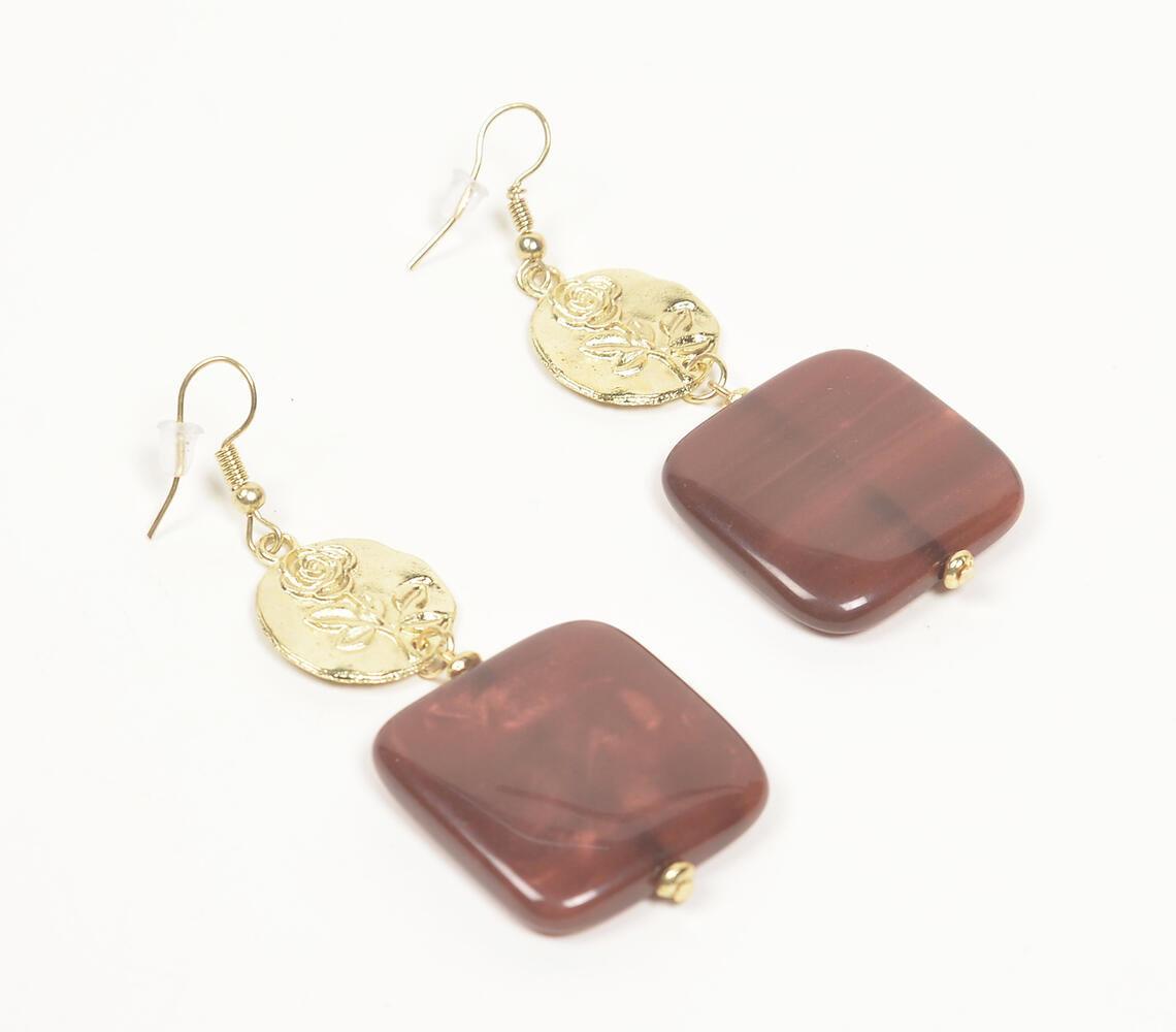 Hazel Resin Square Drop Earrings - GAAIA