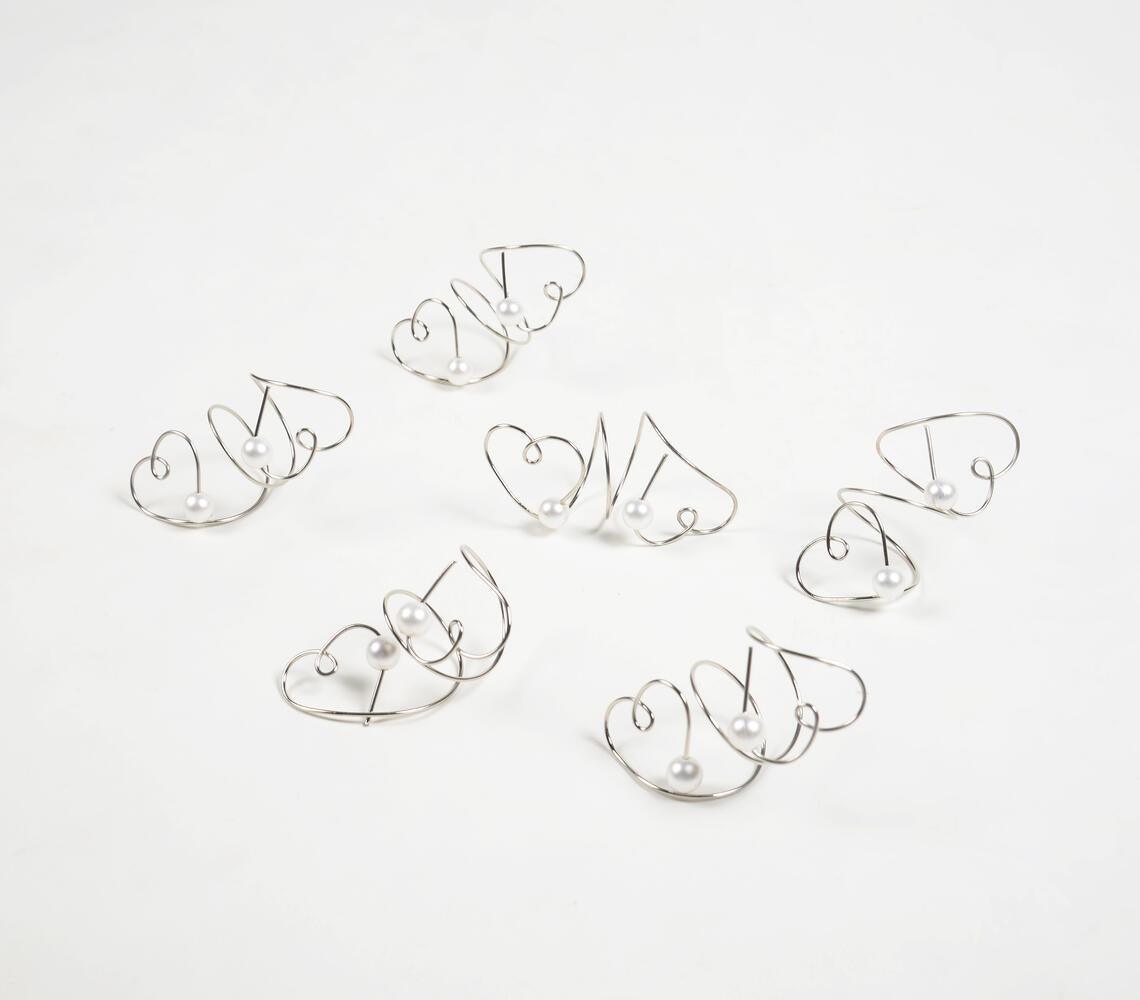 Heart Coiled Pearl Napkin rings (set of 6) - GAAIA