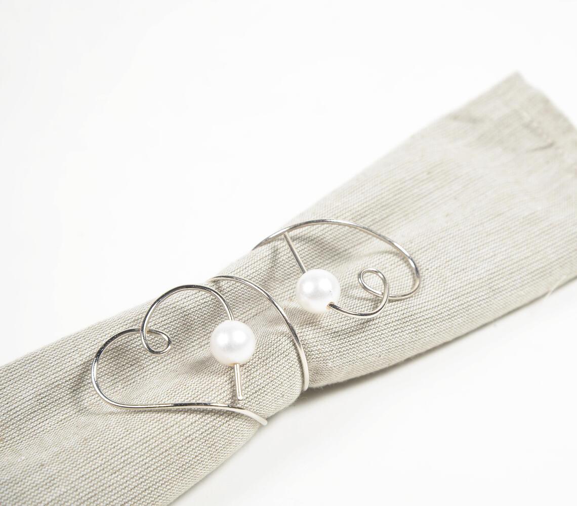 Heart Coiled Pearl Napkin rings (set of 6) - GAAIA