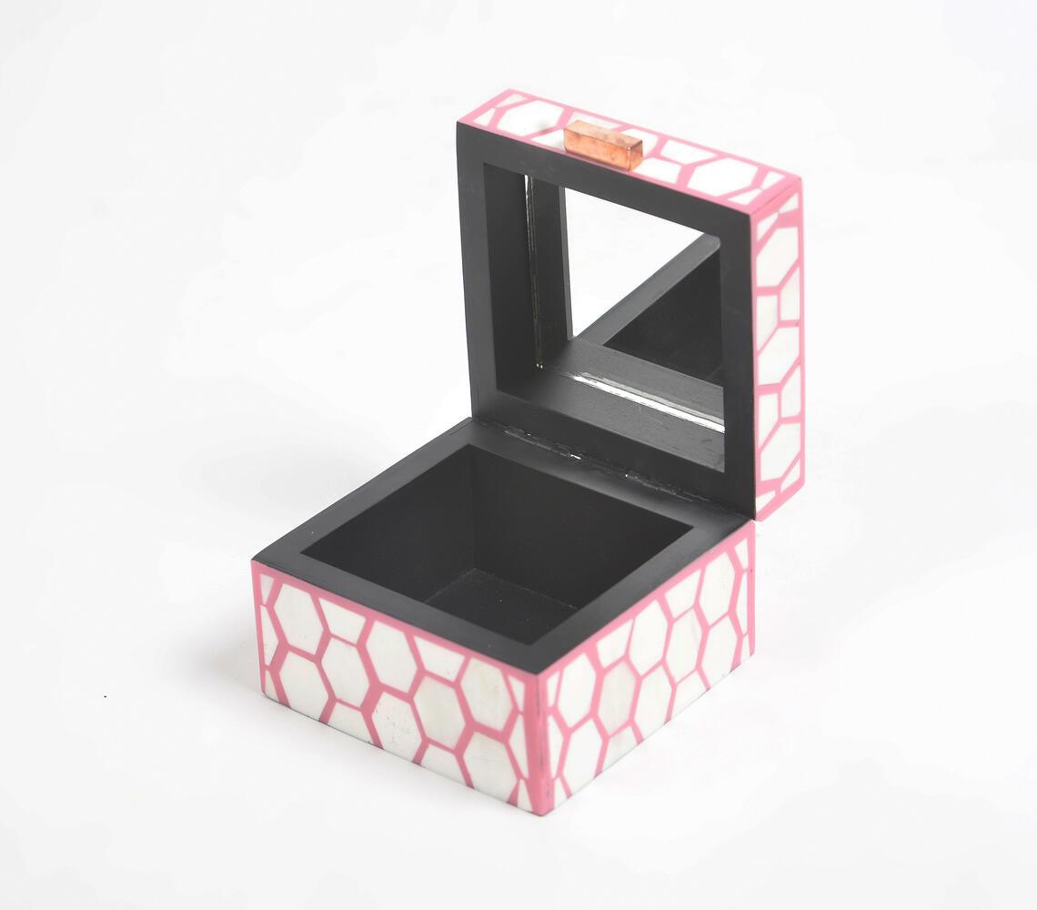 Honeycomb Pink MDF Jewelry Box - GAAIA