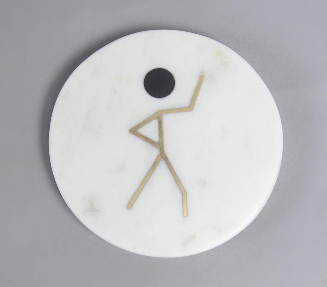 Inlaid Stick Figure Marble Coasters (Set of 4) - GAAIA