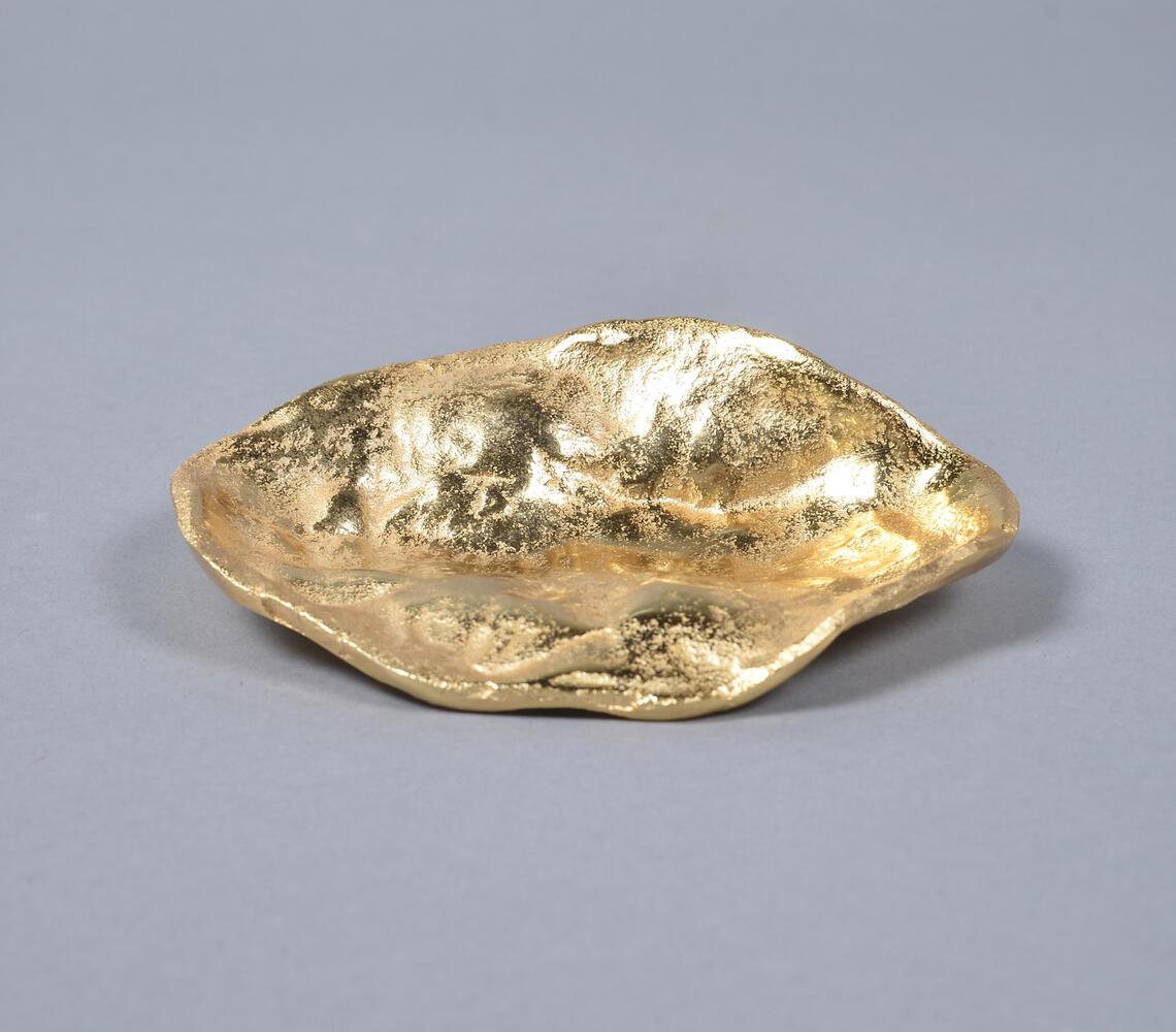 Lacquered Aluminium Golden Trinket Dish - GAAIA