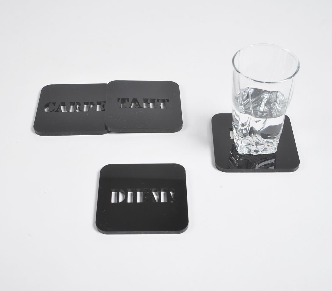 Laser Cut Acrylic Typographic Coasters (Set of 4) - GAAIA