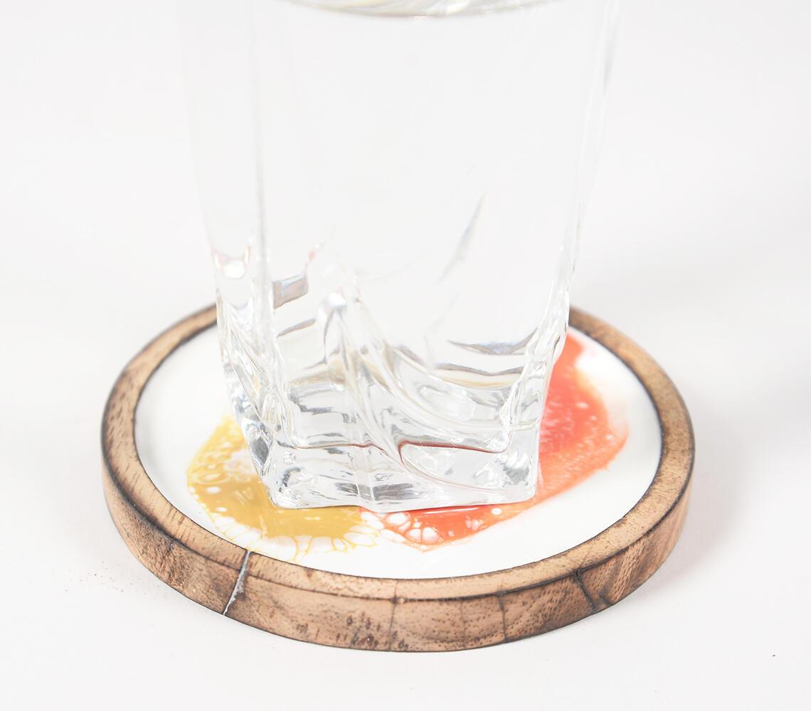 Mango Wood Set of Tray & 4 coasters - GAAIA