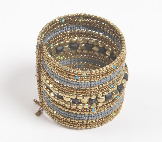 Metallic Beaded & Stacked Bracelet - GAAIA