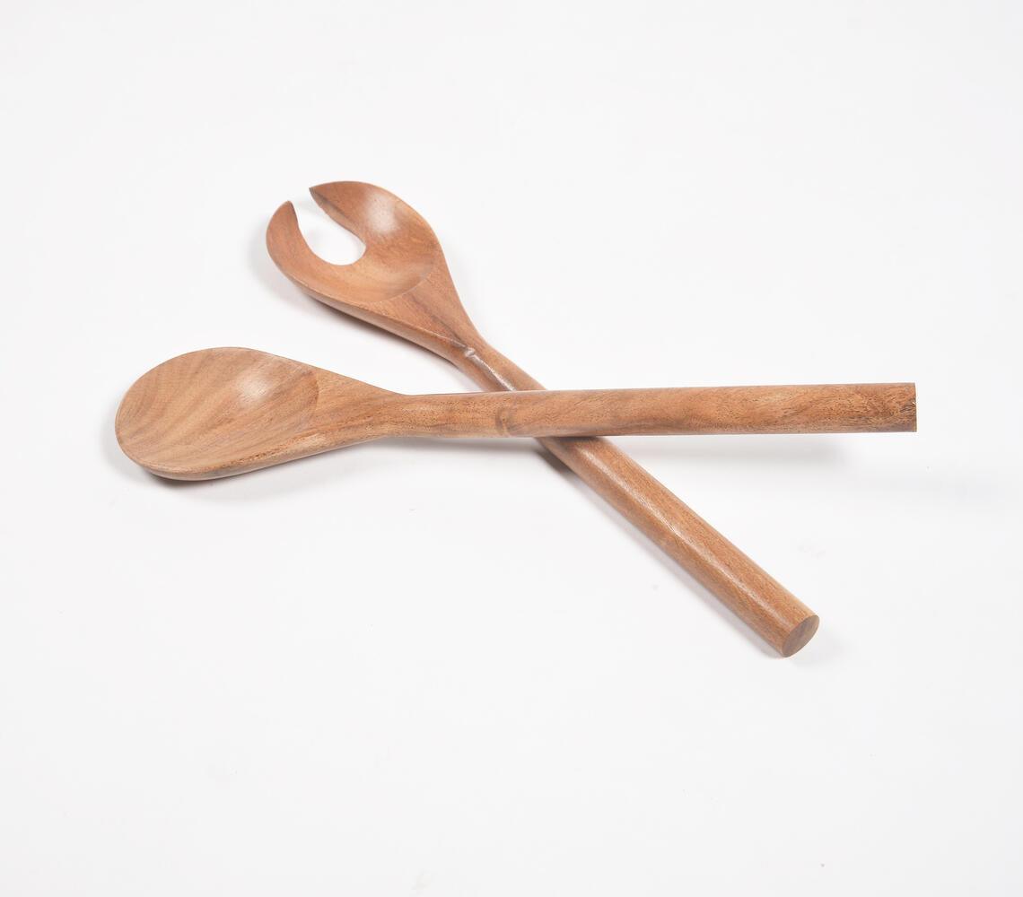 Minimal Mango Wood Salad Servers (set of 2) - GAAIA