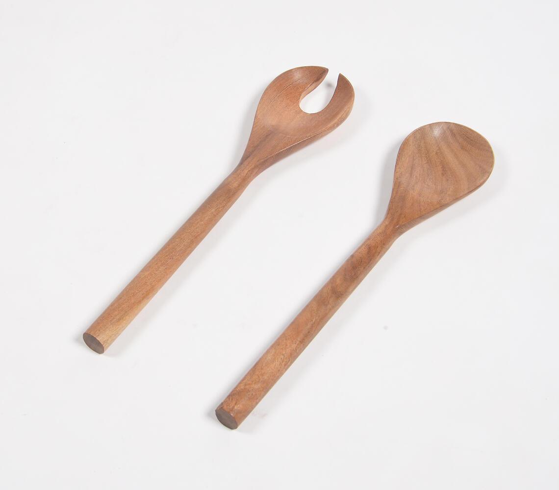 Minimal Mango Wood Salad Servers (set of 2) - GAAIA