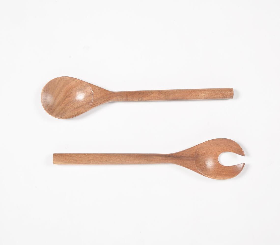 Minimal Mango Wood Salad Servers (set of 2) - GAAIA