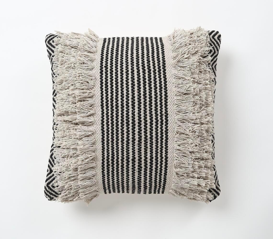 Monochrome Shaggy Tufted Cushion Cover - GAAIA