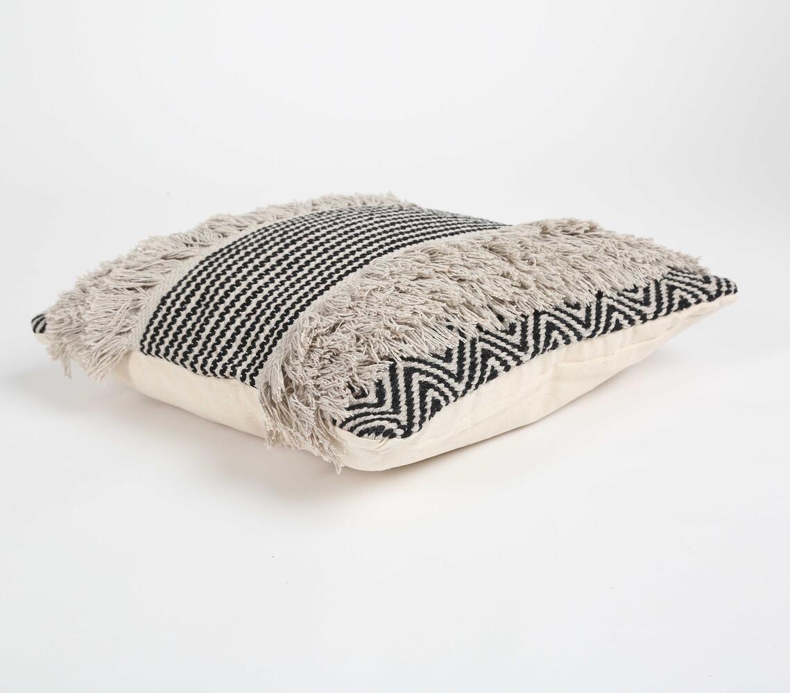 Monochrome Shaggy Tufted Cushion Cover - GAAIA