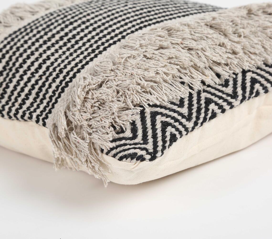 Monochrome Shaggy Tufted Cushion Cover - GAAIA