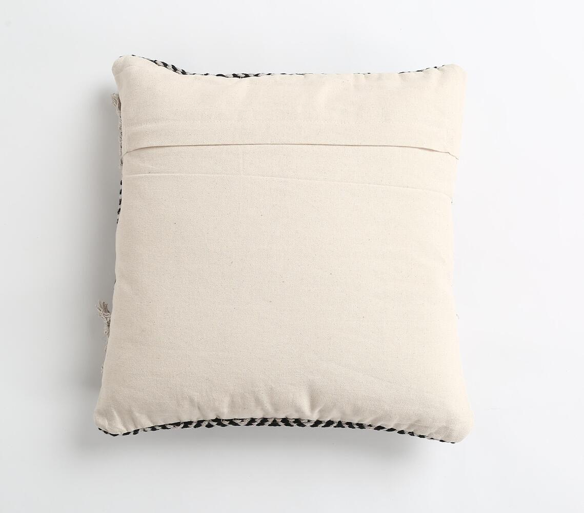 Monochrome Shaggy Tufted Cushion Cover - GAAIA