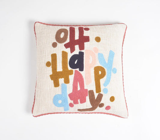 Oh Happy Day Cushion Cover Lace Piping - GAAIA