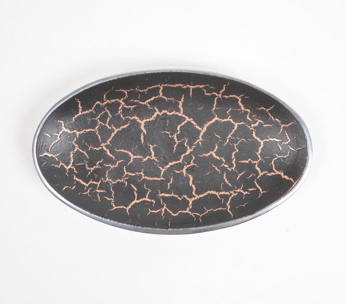 Oval Black Textured Egg Plate - GAAIA