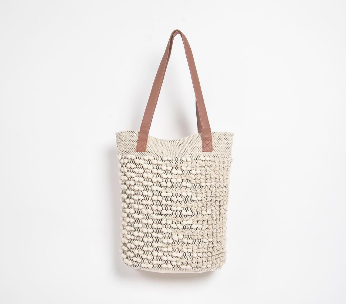 Popcorn Textured Cotton Tote Bag - GAAIA