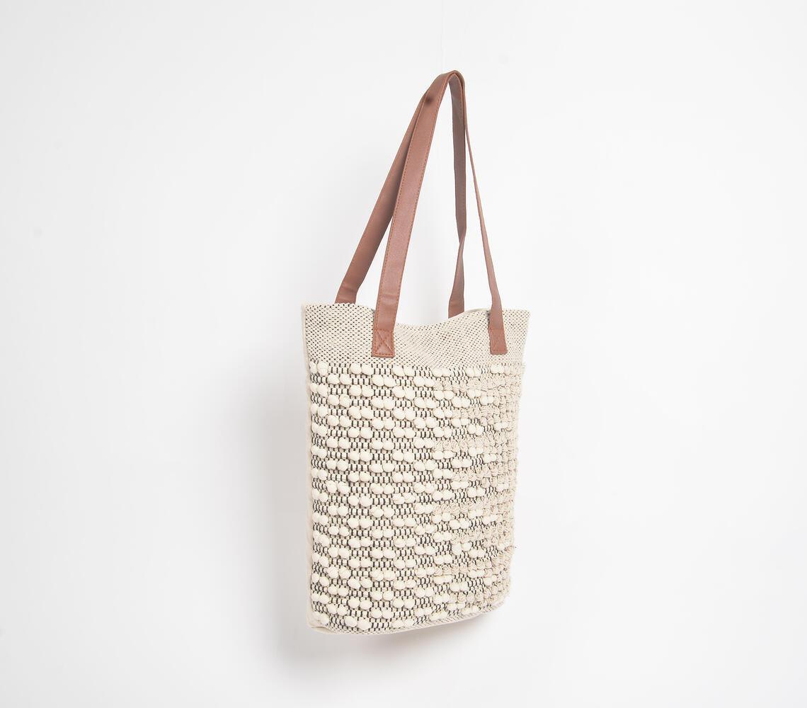 Popcorn Textured Cotton Tote Bag - GAAIA