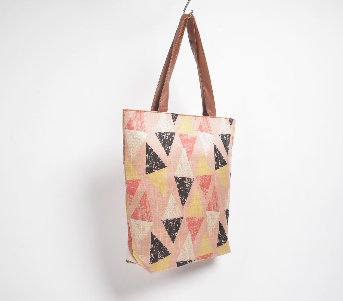 Printed Distressed Triangles Tote Bag - GAAIA