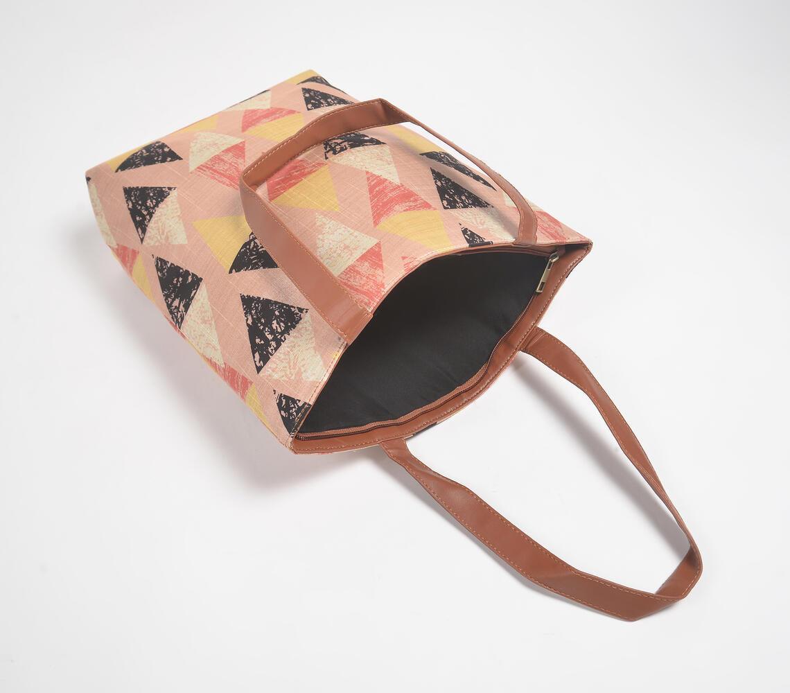 Printed Distressed Triangles Tote Bag - GAAIA