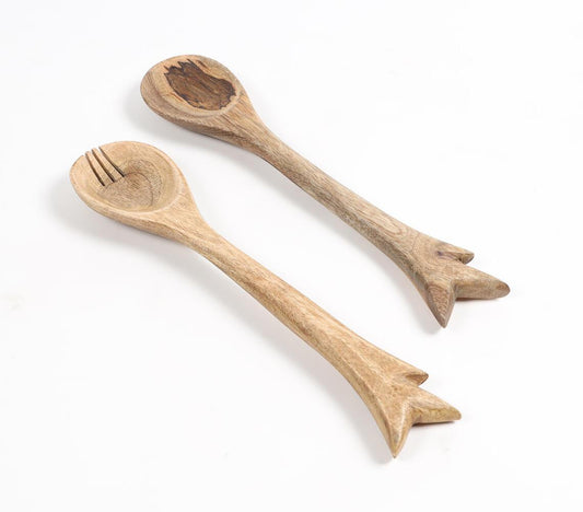 Raw Wooden Salad Servers (Set of 2) - GAAIA