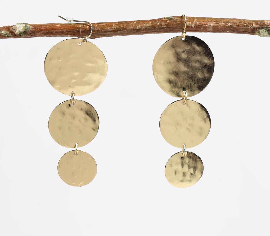 Recycled Brass Discs Dangle Earrings - GAAIA