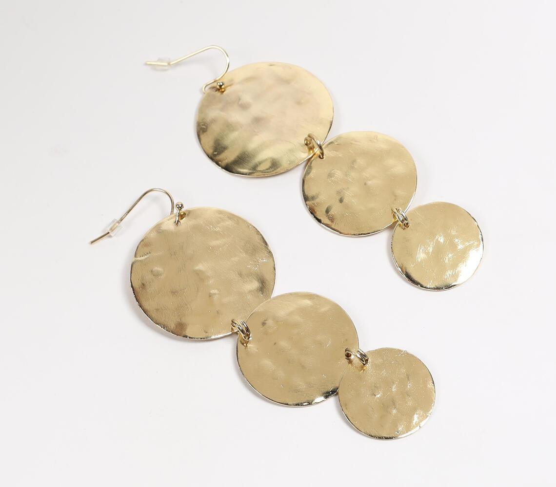 Recycled Brass Discs Dangle Earrings - GAAIA