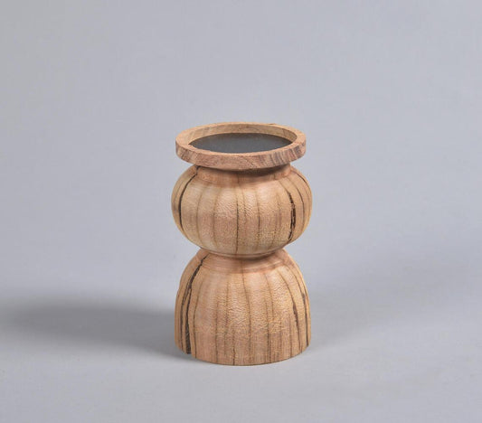 Recycled Wood Patterned Tea Light Holder - GAAIA