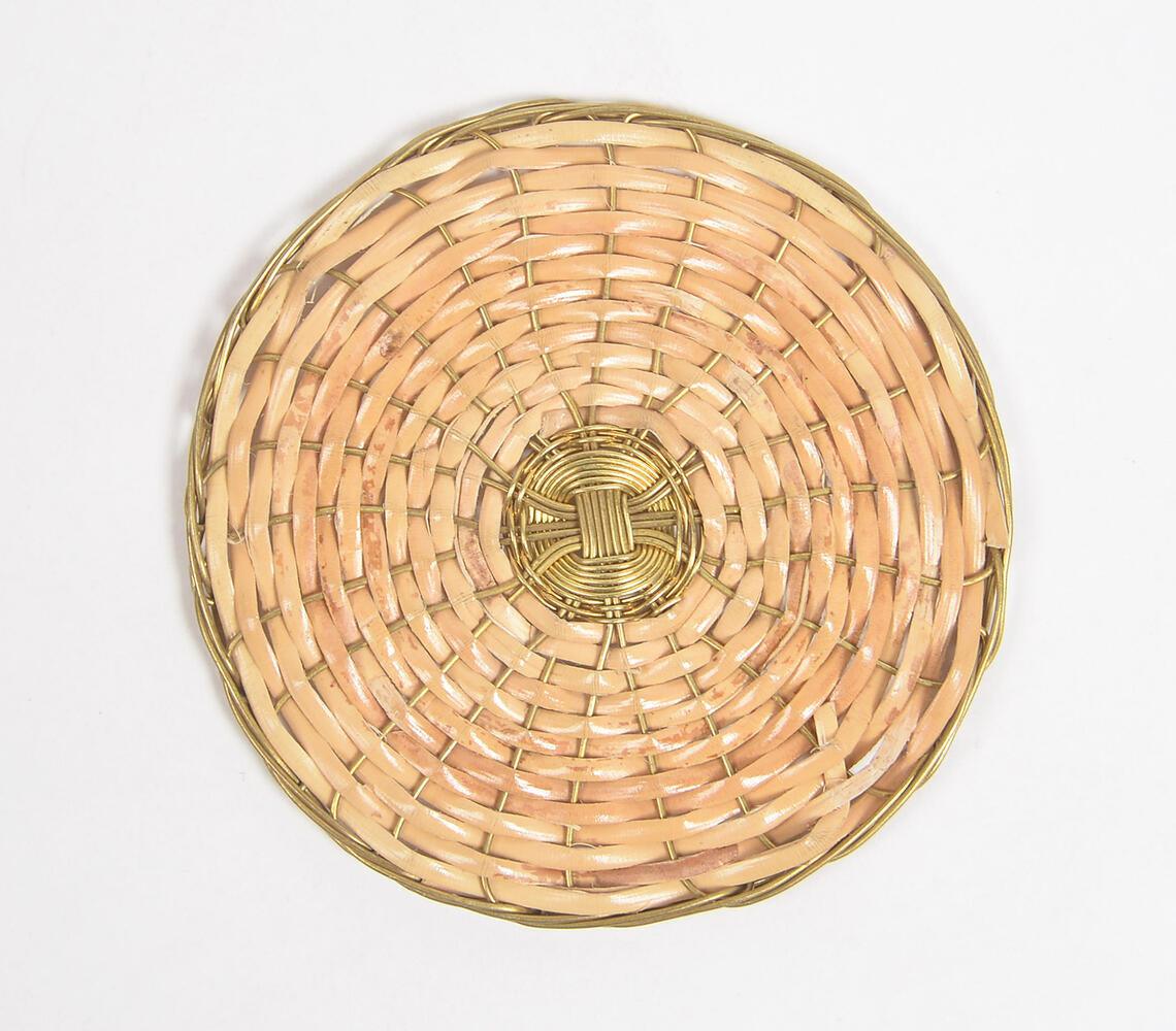 Round Cane & Brass Classic Coasters (Set of 4) - GAAIA