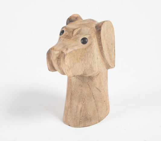 Sculpted Distinguished Dog Wooden Tabletop Figurine - GAAIA