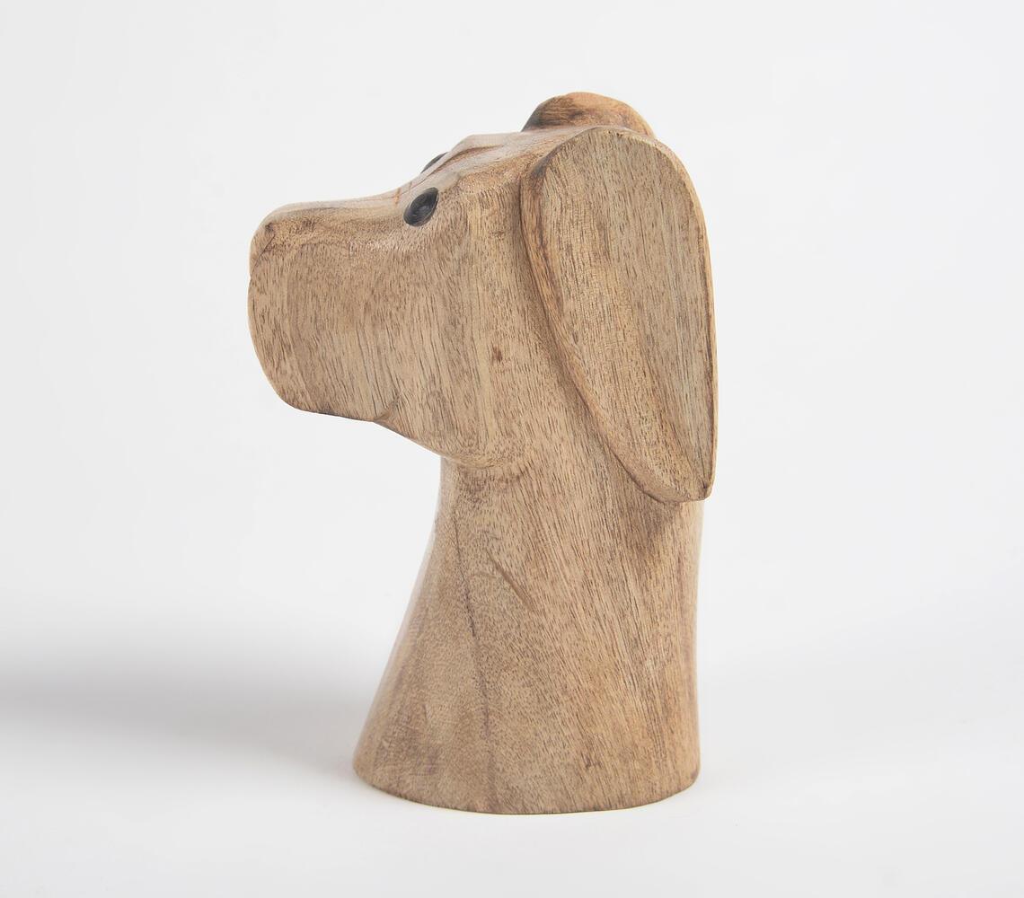 Sculpted Distinguished Dog Wooden Tabletop Figurine - GAAIA